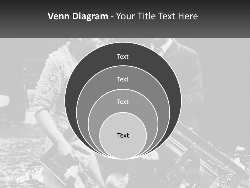 A Black And White Photo Of A Man Holding A Picture Frame PowerPoint Template