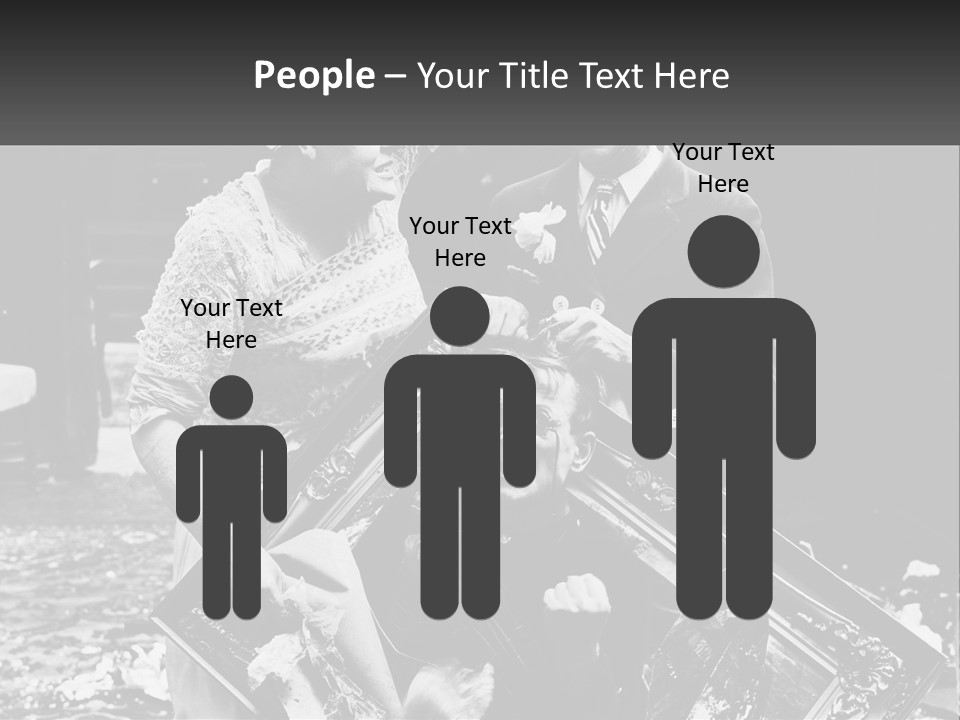 A Black And White Photo Of A Man Holding A Picture Frame PowerPoint Template