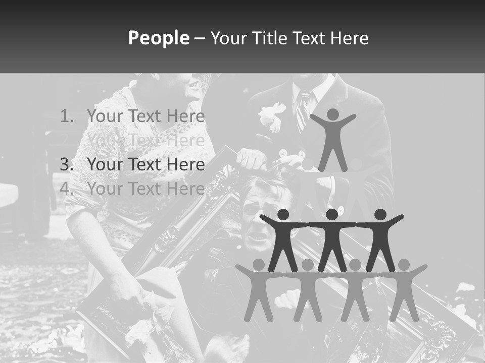 A Black And White Photo Of A Man Holding A Picture Frame PowerPoint Template