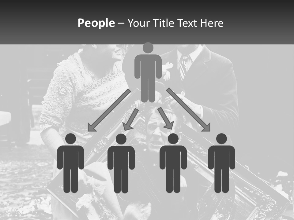 A Black And White Photo Of A Man Holding A Picture Frame PowerPoint Template