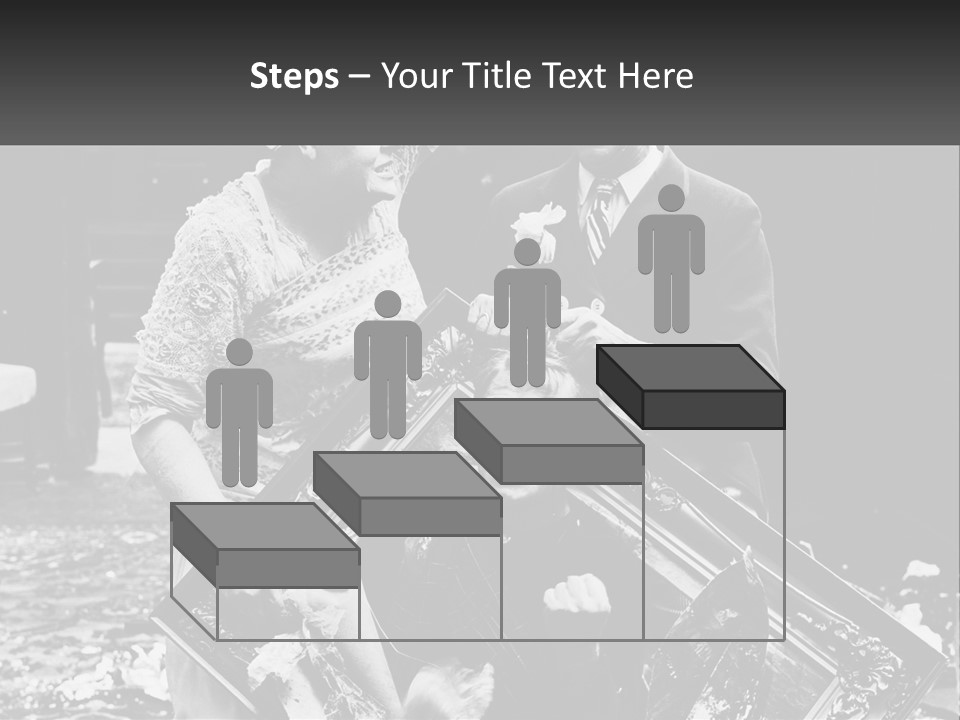 A Black And White Photo Of A Man Holding A Picture Frame PowerPoint Template