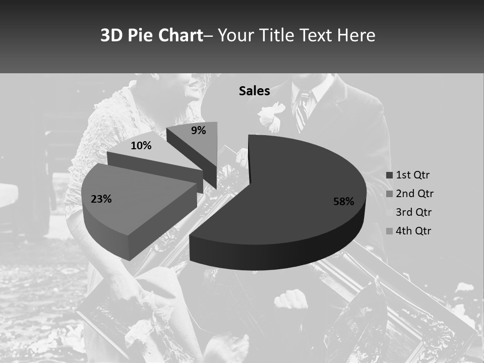 A Black And White Photo Of A Man Holding A Picture Frame PowerPoint Template