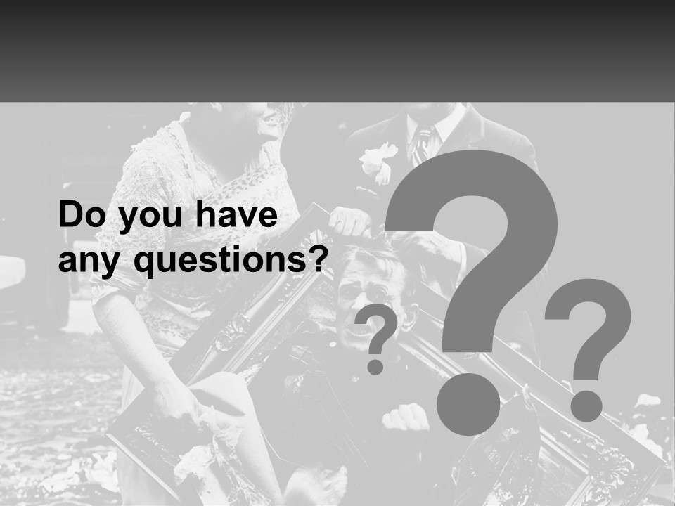 A Black And White Photo Of A Man Holding A Picture Frame PowerPoint Template