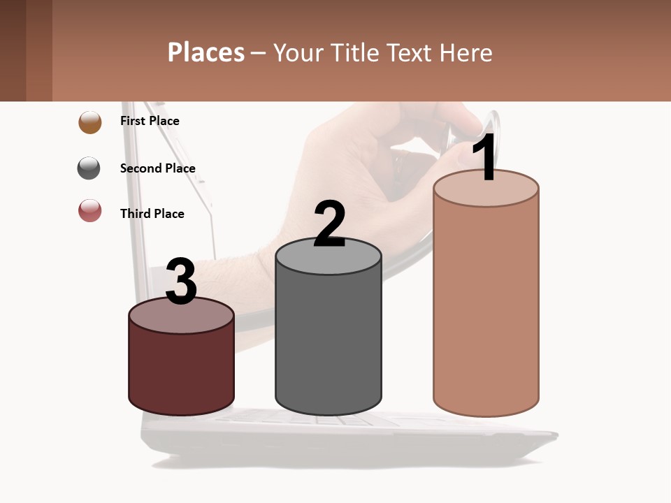 A Person Holding A Laptop With A Stethoscope In Their Hand PowerPoint Template