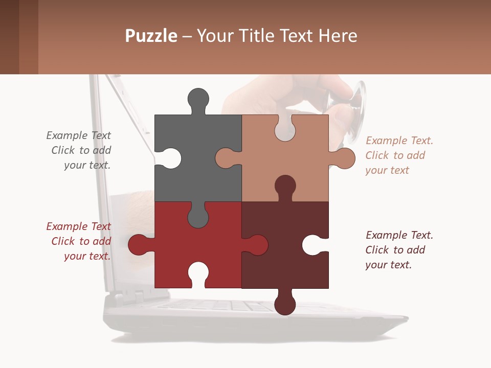 A Person Holding A Laptop With A Stethoscope In Their Hand PowerPoint Template