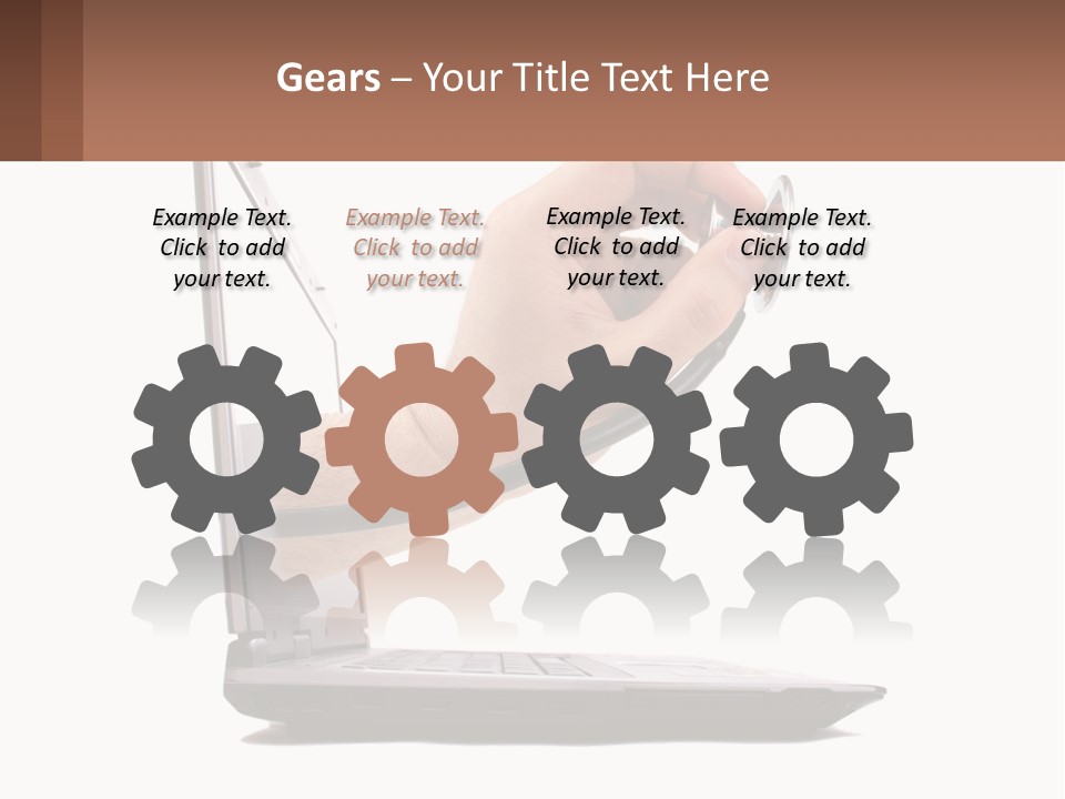 A Person Holding A Laptop With A Stethoscope In Their Hand PowerPoint Template