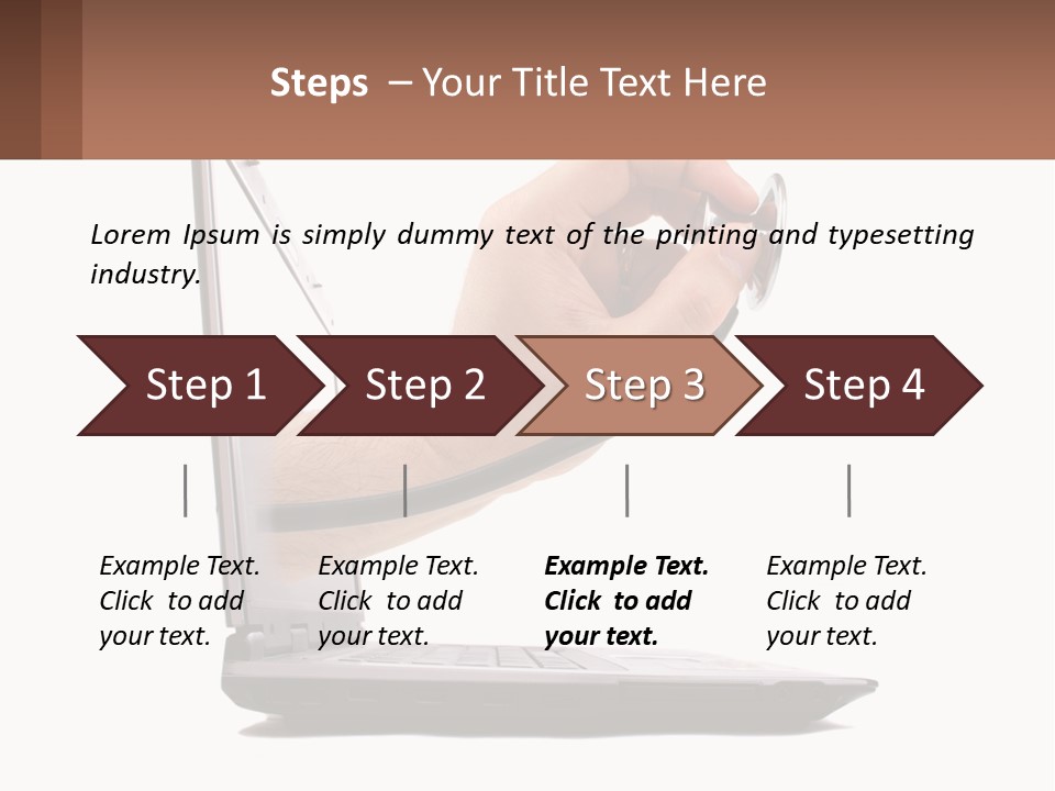 A Person Holding A Laptop With A Stethoscope In Their Hand PowerPoint Template