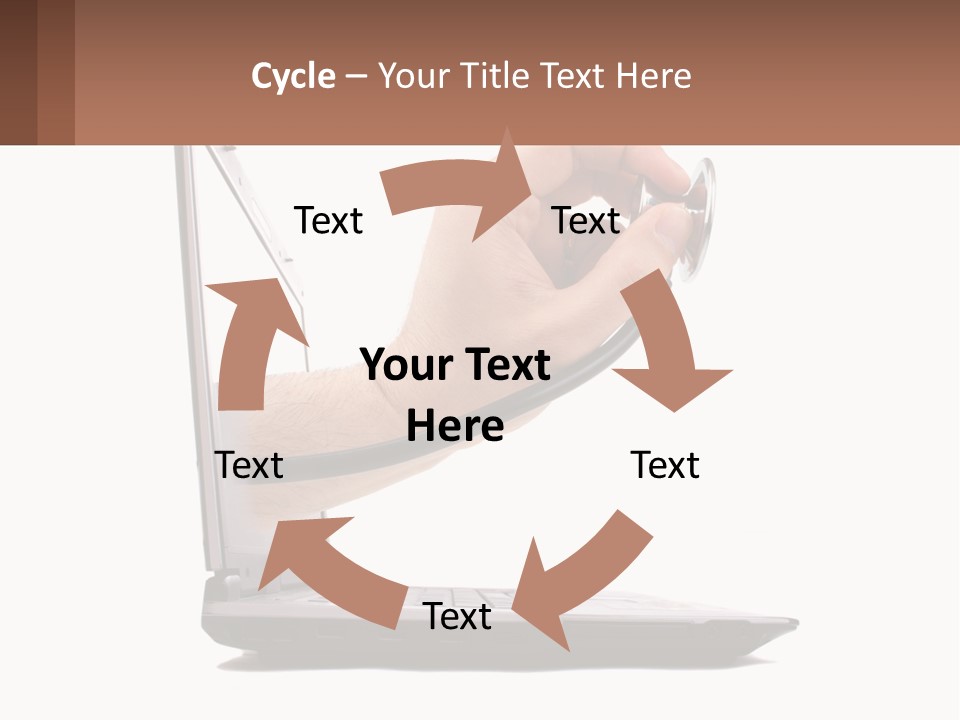 A Person Holding A Laptop With A Stethoscope In Their Hand PowerPoint Template