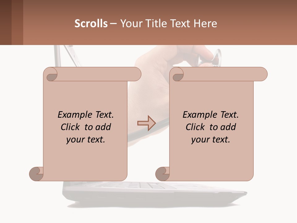 A Person Holding A Laptop With A Stethoscope In Their Hand PowerPoint Template