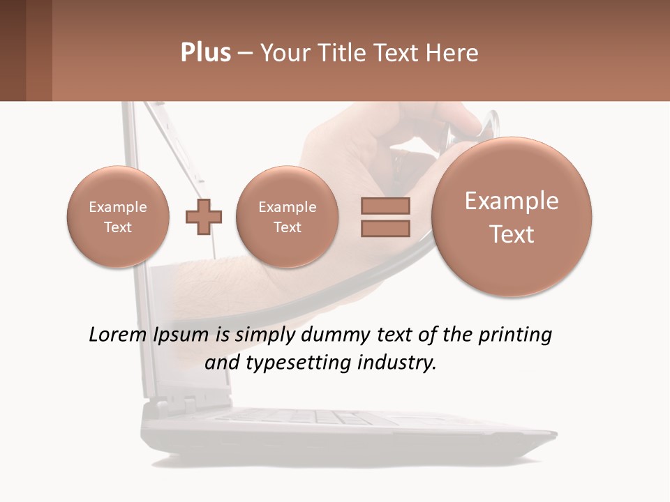 A Person Holding A Laptop With A Stethoscope In Their Hand PowerPoint Template