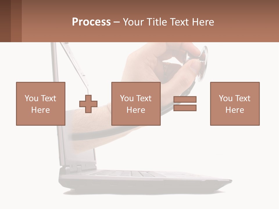 A Person Holding A Laptop With A Stethoscope In Their Hand PowerPoint Template