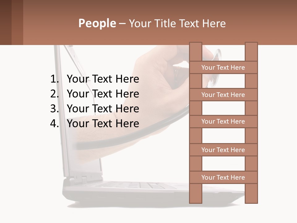 A Person Holding A Laptop With A Stethoscope In Their Hand PowerPoint Template