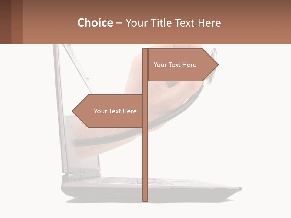 A Person Holding A Laptop With A Stethoscope In Their Hand PowerPoint Template