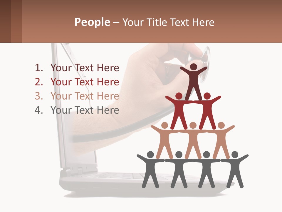 A Person Holding A Laptop With A Stethoscope In Their Hand PowerPoint Template