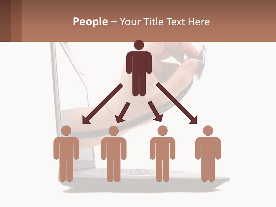 A Person Holding A Laptop With A Stethoscope In Their Hand PowerPoint Template