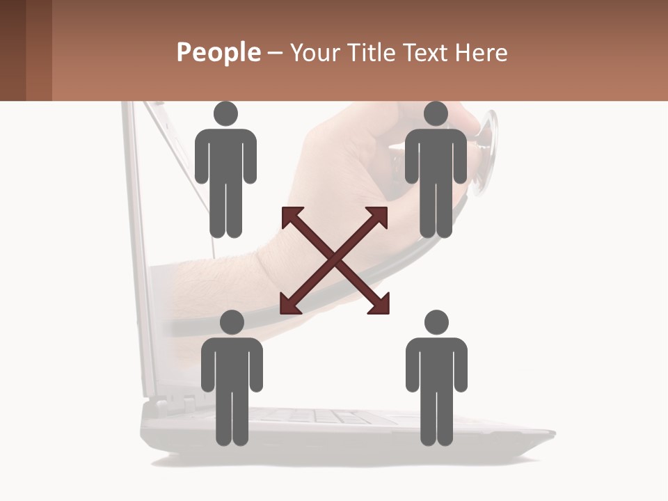 A Person Holding A Laptop With A Stethoscope In Their Hand PowerPoint Template