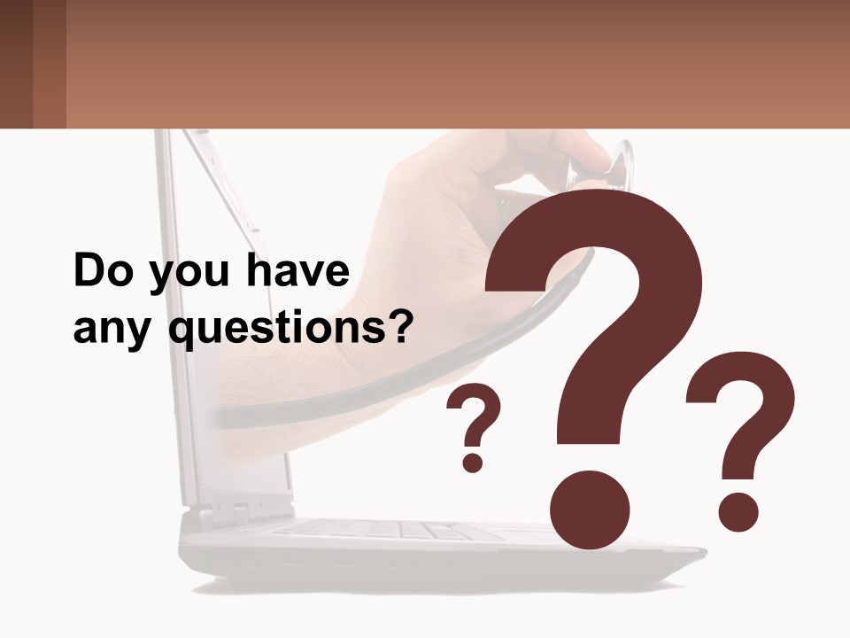 A Person Holding A Laptop With A Stethoscope In Their Hand PowerPoint Template