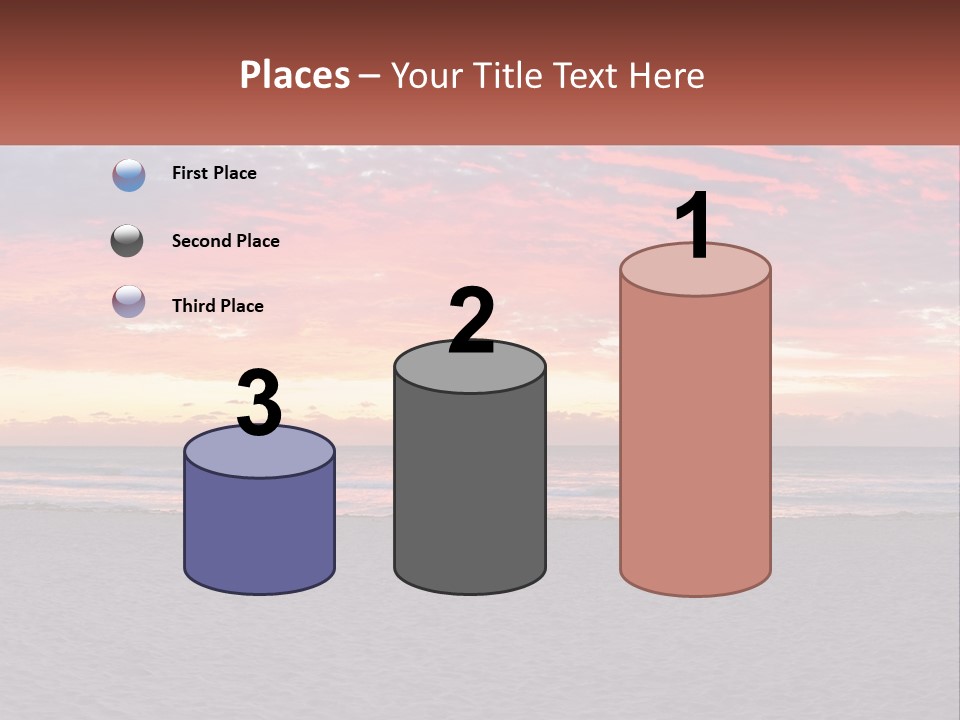 A Sunset On The Beach With Clouds In The Sky PowerPoint Template