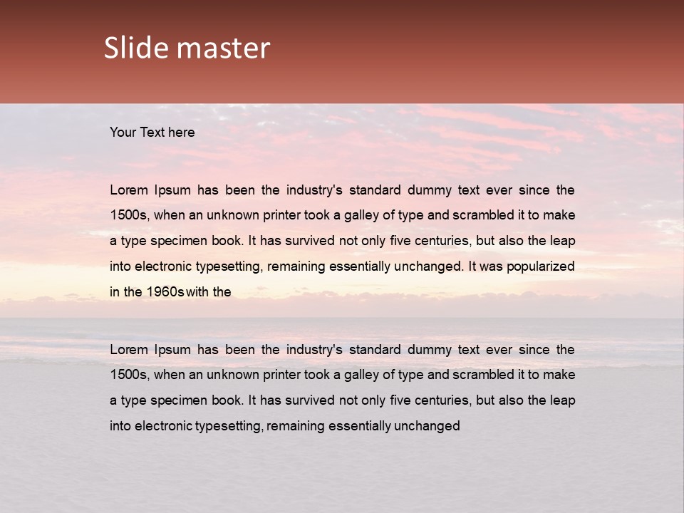 A Sunset On The Beach With Clouds In The Sky PowerPoint Template