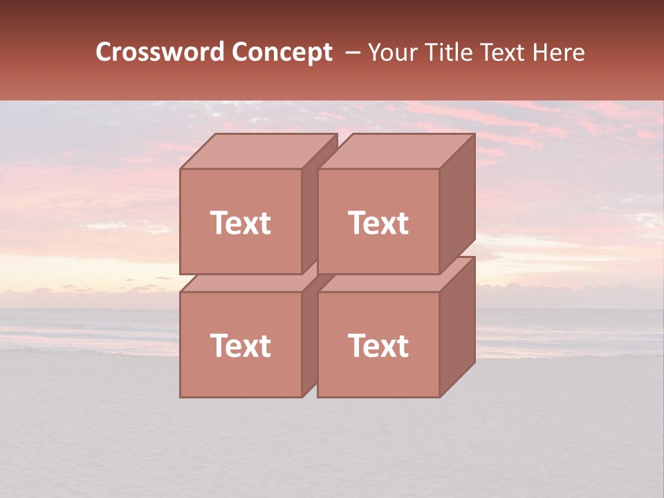 A Sunset On The Beach With Clouds In The Sky PowerPoint Template