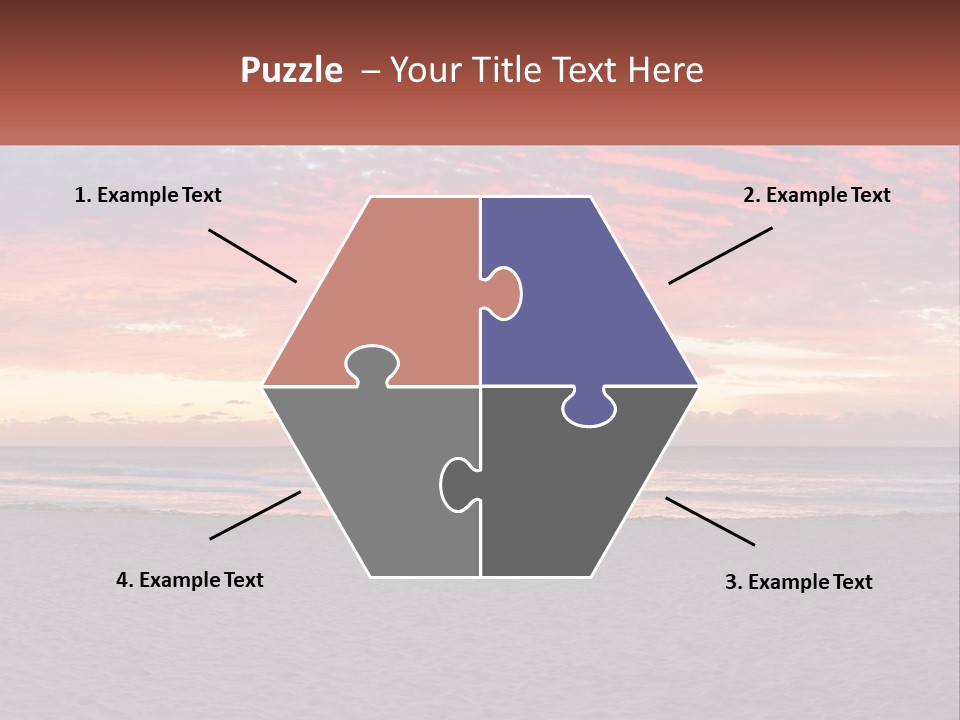 A Sunset On The Beach With Clouds In The Sky PowerPoint Template