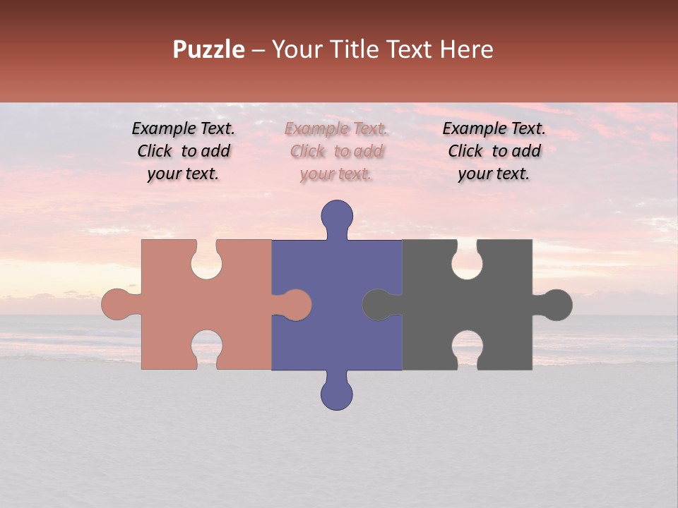 A Sunset On The Beach With Clouds In The Sky PowerPoint Template