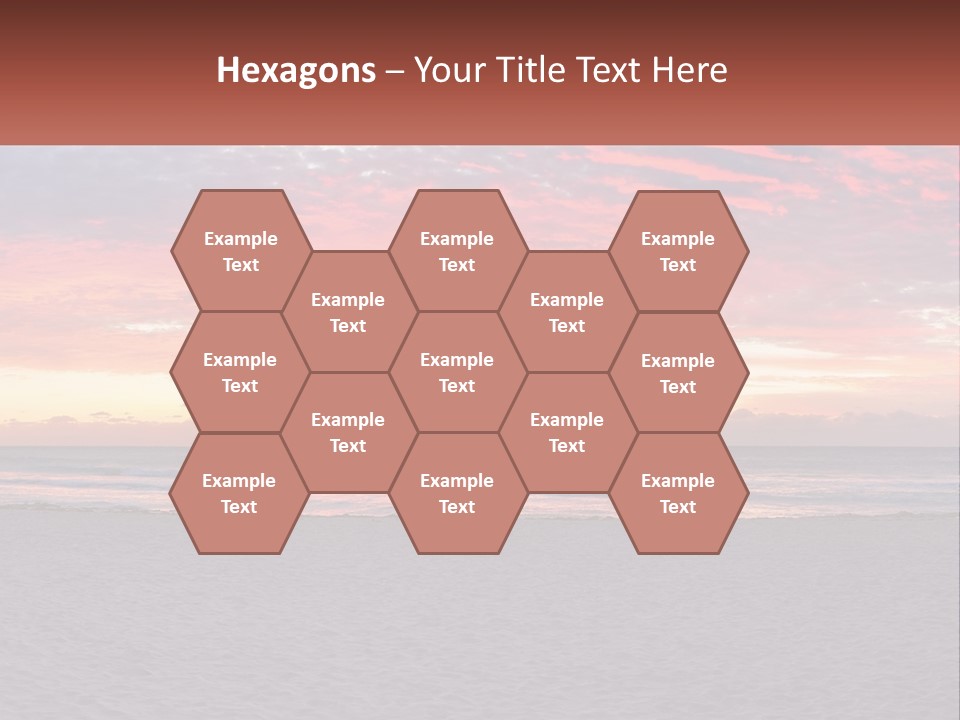 A Sunset On The Beach With Clouds In The Sky PowerPoint Template