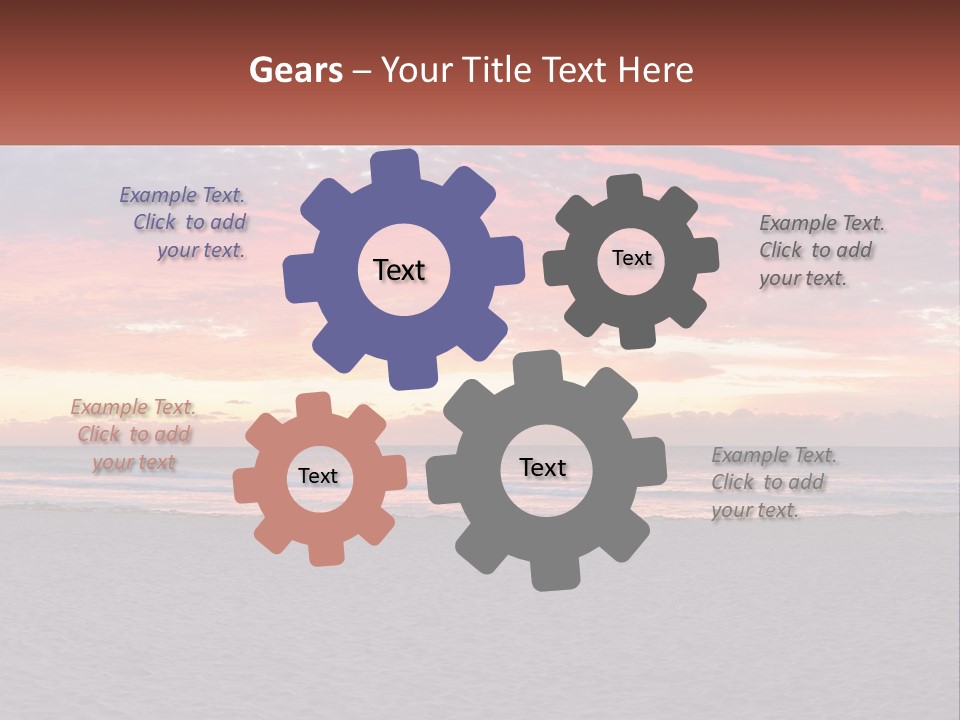 A Sunset On The Beach With Clouds In The Sky PowerPoint Template