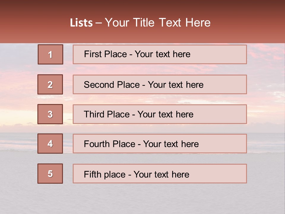 A Sunset On The Beach With Clouds In The Sky PowerPoint Template