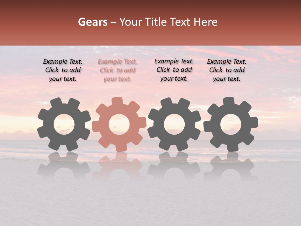 A Sunset On The Beach With Clouds In The Sky PowerPoint Template