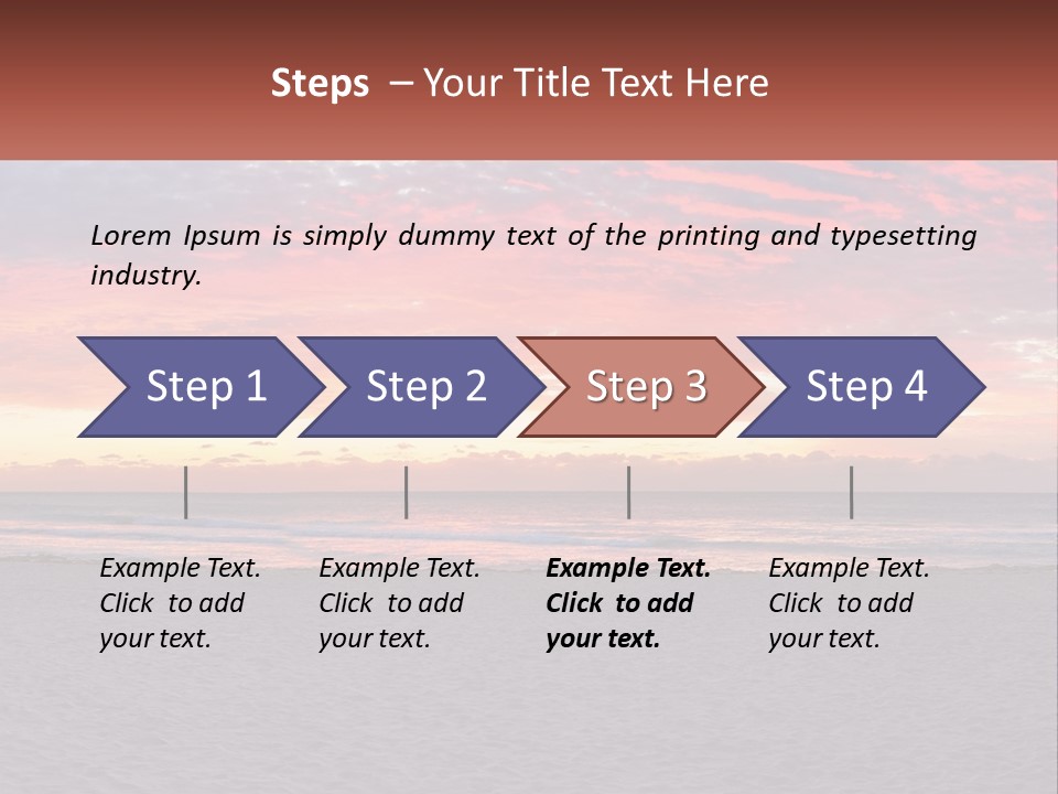 A Sunset On The Beach With Clouds In The Sky PowerPoint Template