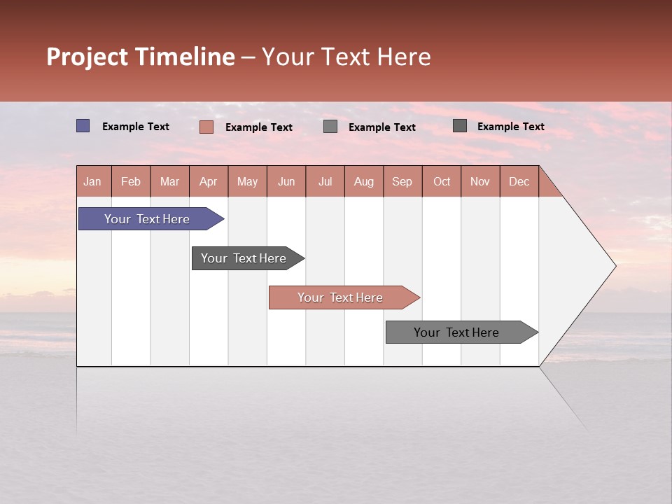 A Sunset On The Beach With Clouds In The Sky PowerPoint Template
