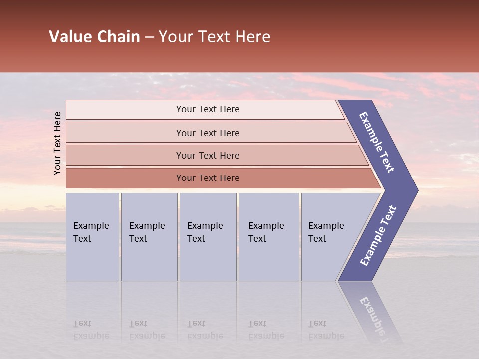 A Sunset On The Beach With Clouds In The Sky PowerPoint Template