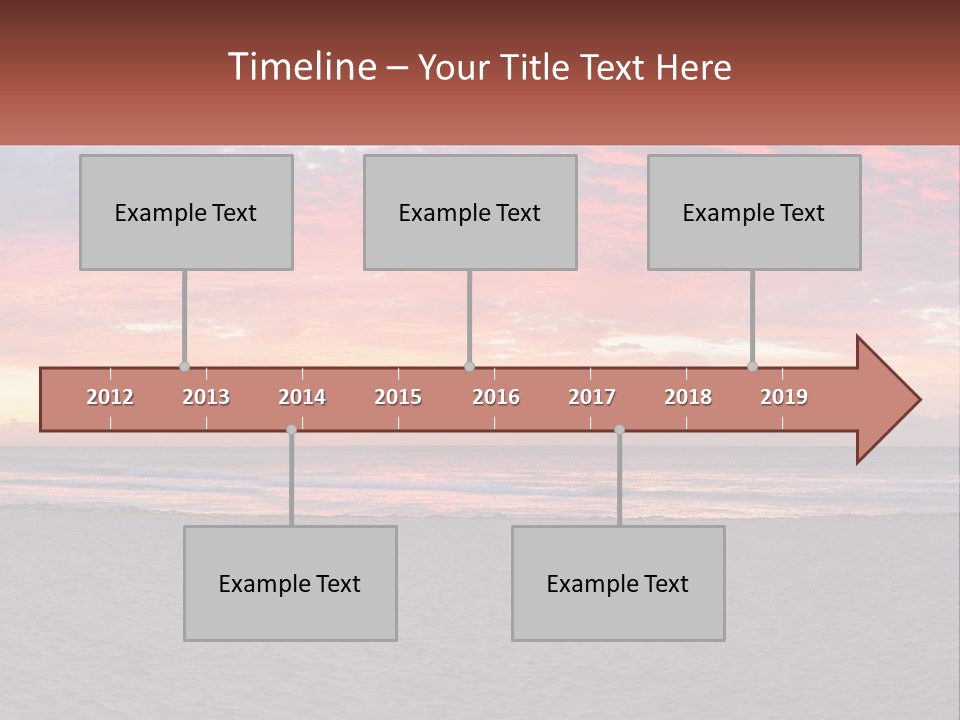 A Sunset On The Beach With Clouds In The Sky PowerPoint Template