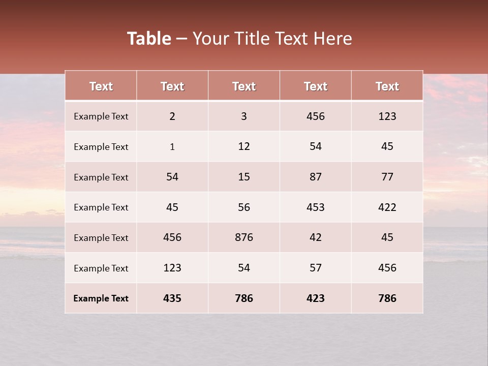 A Sunset On The Beach With Clouds In The Sky PowerPoint Template