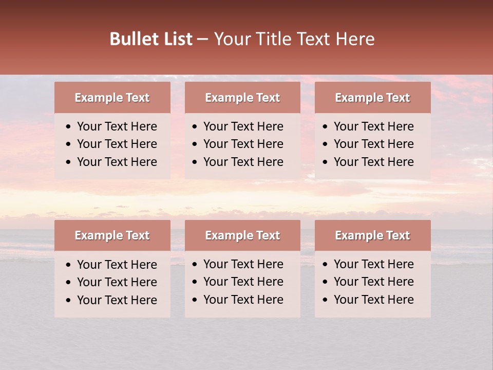 A Sunset On The Beach With Clouds In The Sky PowerPoint Template