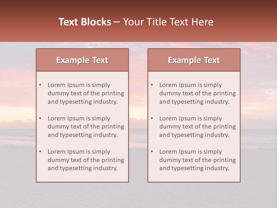 A Sunset On The Beach With Clouds In The Sky PowerPoint Template