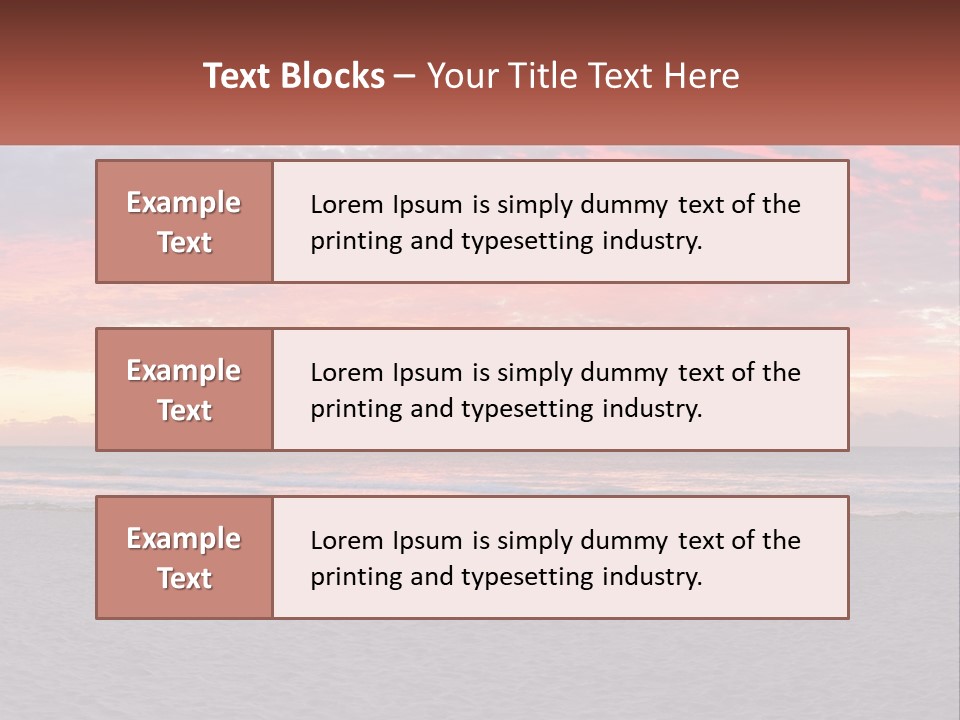 A Sunset On The Beach With Clouds In The Sky PowerPoint Template