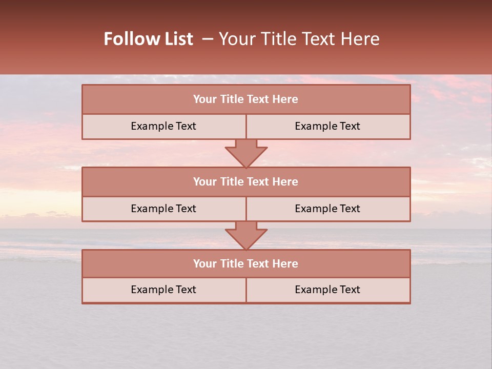 A Sunset On The Beach With Clouds In The Sky PowerPoint Template