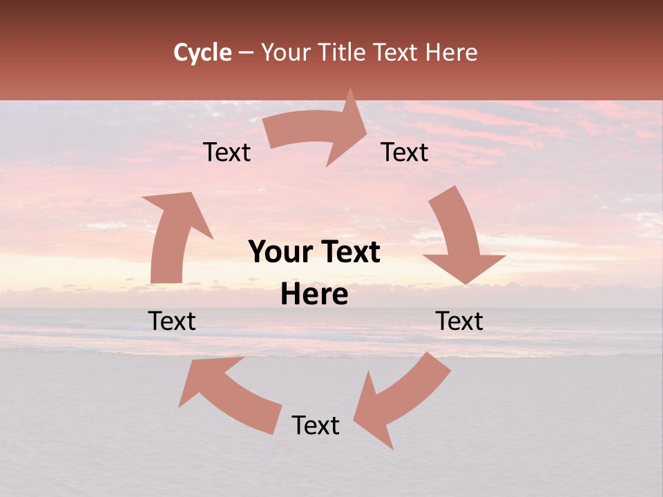 A Sunset On The Beach With Clouds In The Sky PowerPoint Template