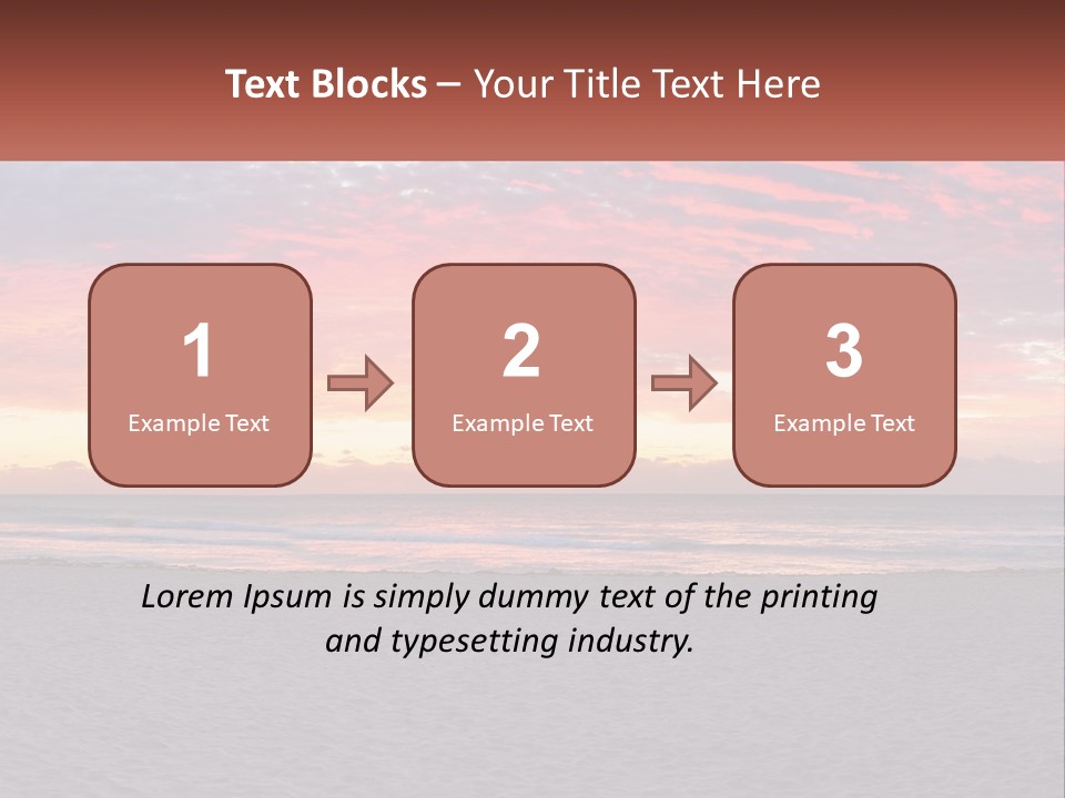 A Sunset On The Beach With Clouds In The Sky PowerPoint Template
