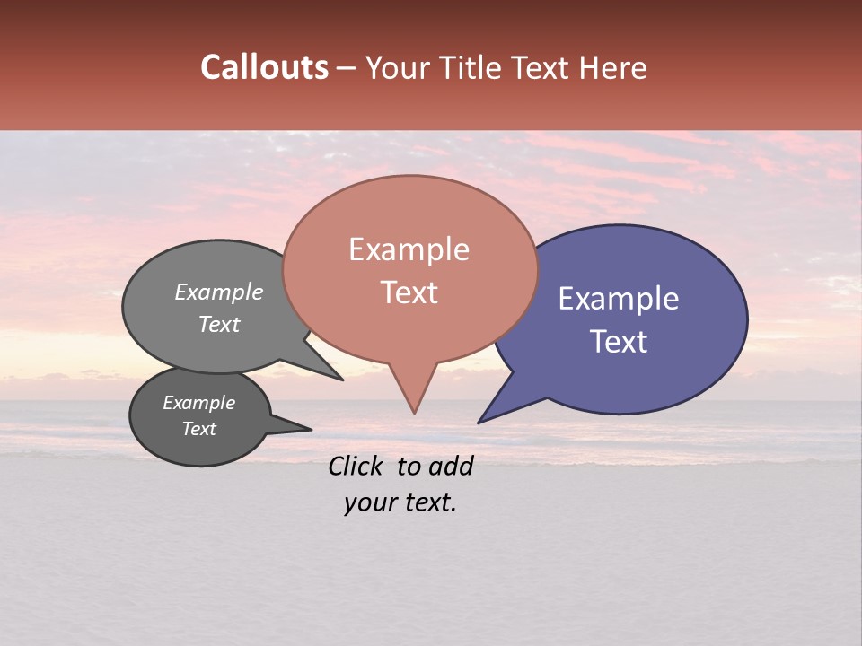 A Sunset On The Beach With Clouds In The Sky PowerPoint Template