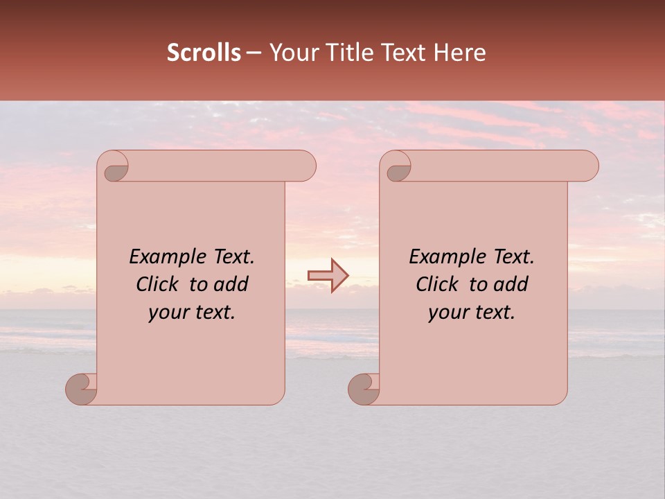 A Sunset On The Beach With Clouds In The Sky PowerPoint Template