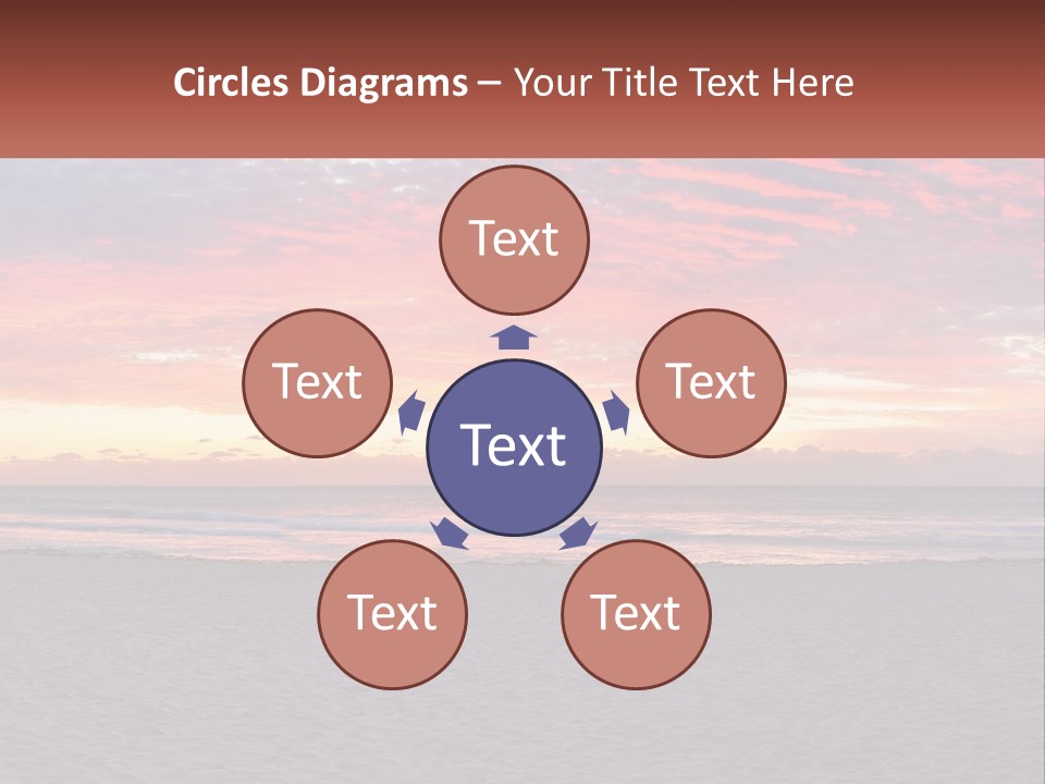 A Sunset On The Beach With Clouds In The Sky PowerPoint Template