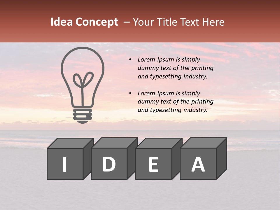 A Sunset On The Beach With Clouds In The Sky PowerPoint Template