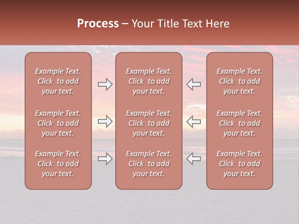 A Sunset On The Beach With Clouds In The Sky PowerPoint Template