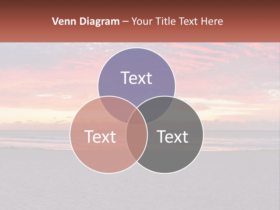 A Sunset On The Beach With Clouds In The Sky PowerPoint Template