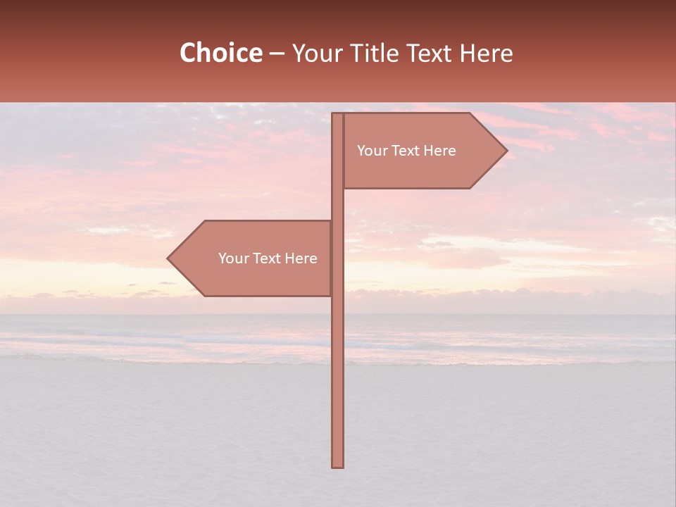 A Sunset On The Beach With Clouds In The Sky PowerPoint Template