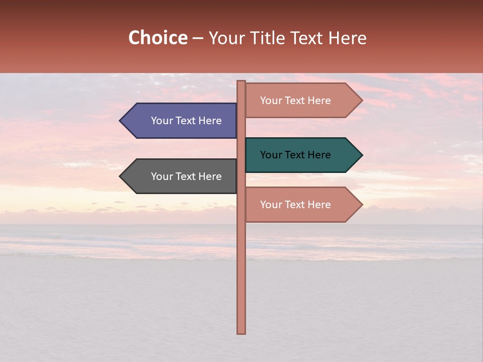 A Sunset On The Beach With Clouds In The Sky PowerPoint Template