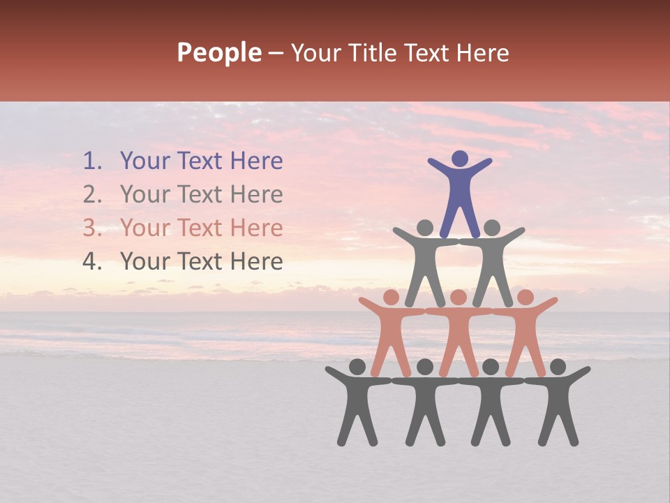 A Sunset On The Beach With Clouds In The Sky PowerPoint Template